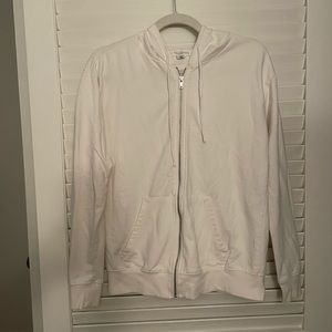 Basic white zip up hoodie